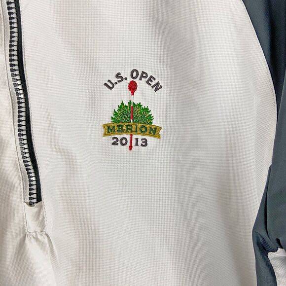 Sunice Men's US Open Merion 2013 Windbreaker Size S Short Sleeves White Charcoal - Picture 3 of 5